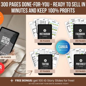 Social Media Planner Bundle | Editable Canva Templates & Content Calendar