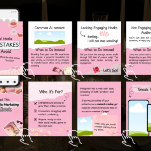 100 Pink Instagram Carousel Templates | PLR & MRR