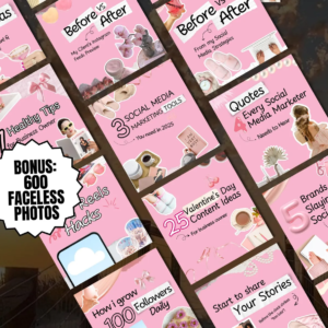 100 Pink Instagram Carousel Templates | PLR & MRR