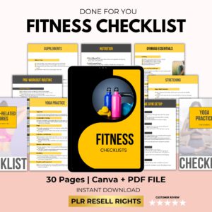 Fitness Checklist Printable | PLR & MRR | 2025-2027