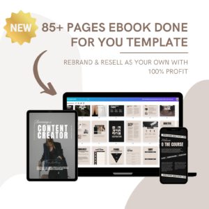 85 Page Done-for-You eBook Canva Template | Editable eBook Design | PLR & MRR