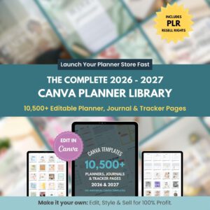 10,500 Canva Planner Templates 2026-2027 | PLR & MRR