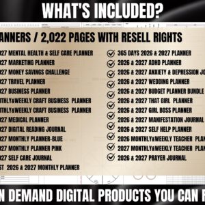 2026–2027 Digital Planner Templates | Canva | PLR & MRR