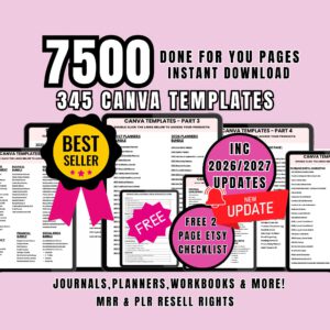 7,500+ Canva Templates Bundle | Planners, Journals & Digital Designs