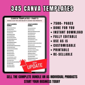 7,500+ Canva Templates Bundle | Planners, Journals & Digital Designs