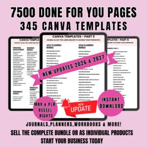 7,500+ Canva Templates Bundle | Planners, Journals & Digital Designs