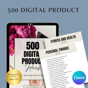 500 Digital Product Ideas | Content & Creative Ideas Bundle