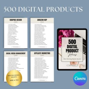 500 Digital Product Ideas | Content & Creative Ideas Bundle