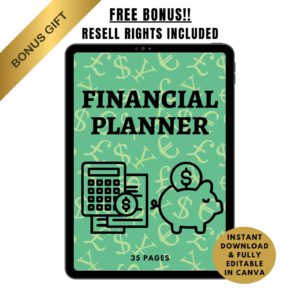Money Mindset Journal & Financial Planner | Editable Canva Template