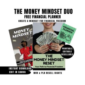 Money Mindset Journal & Financial Planner | Editable Canva Template